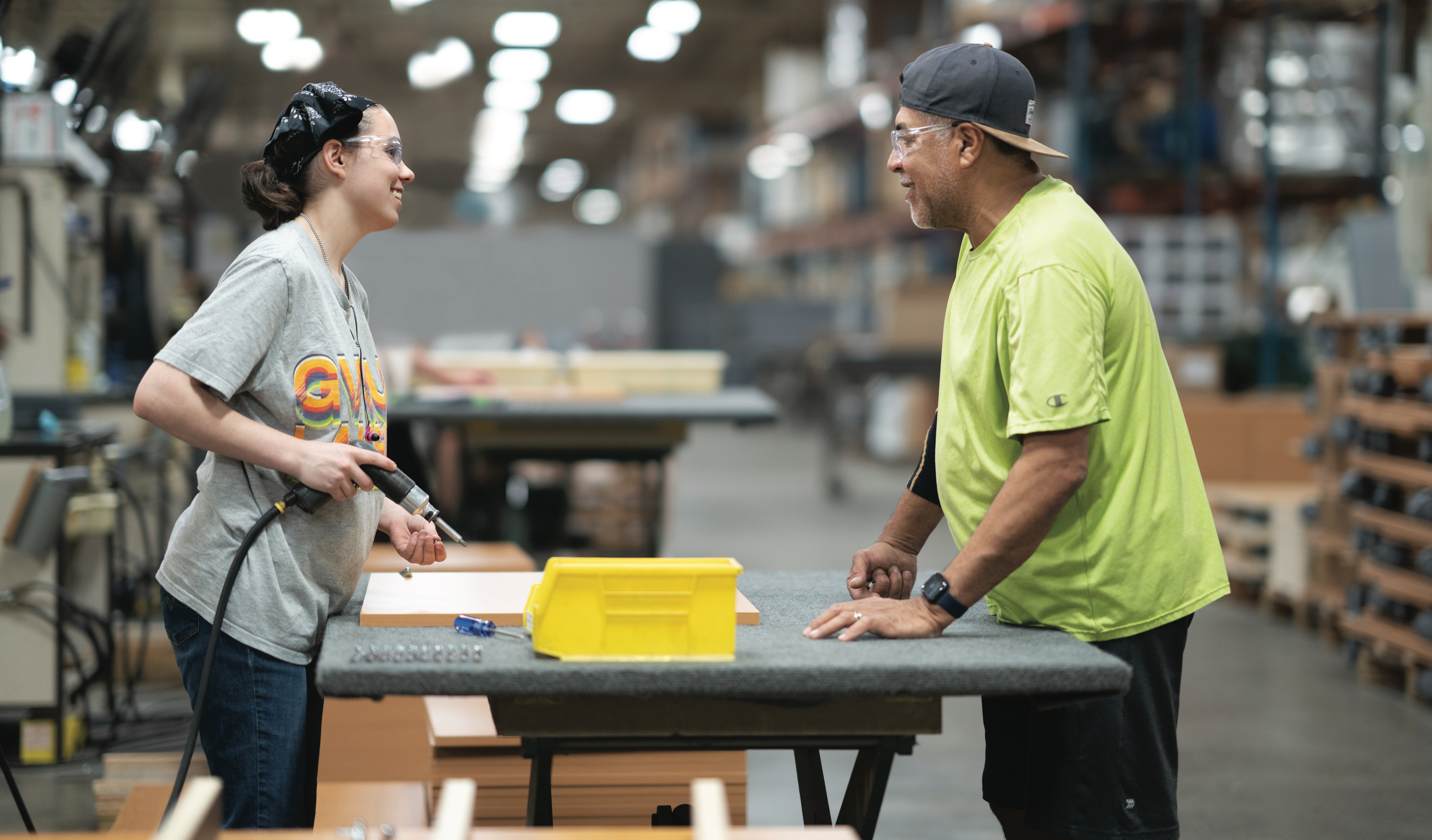 Leo working with student